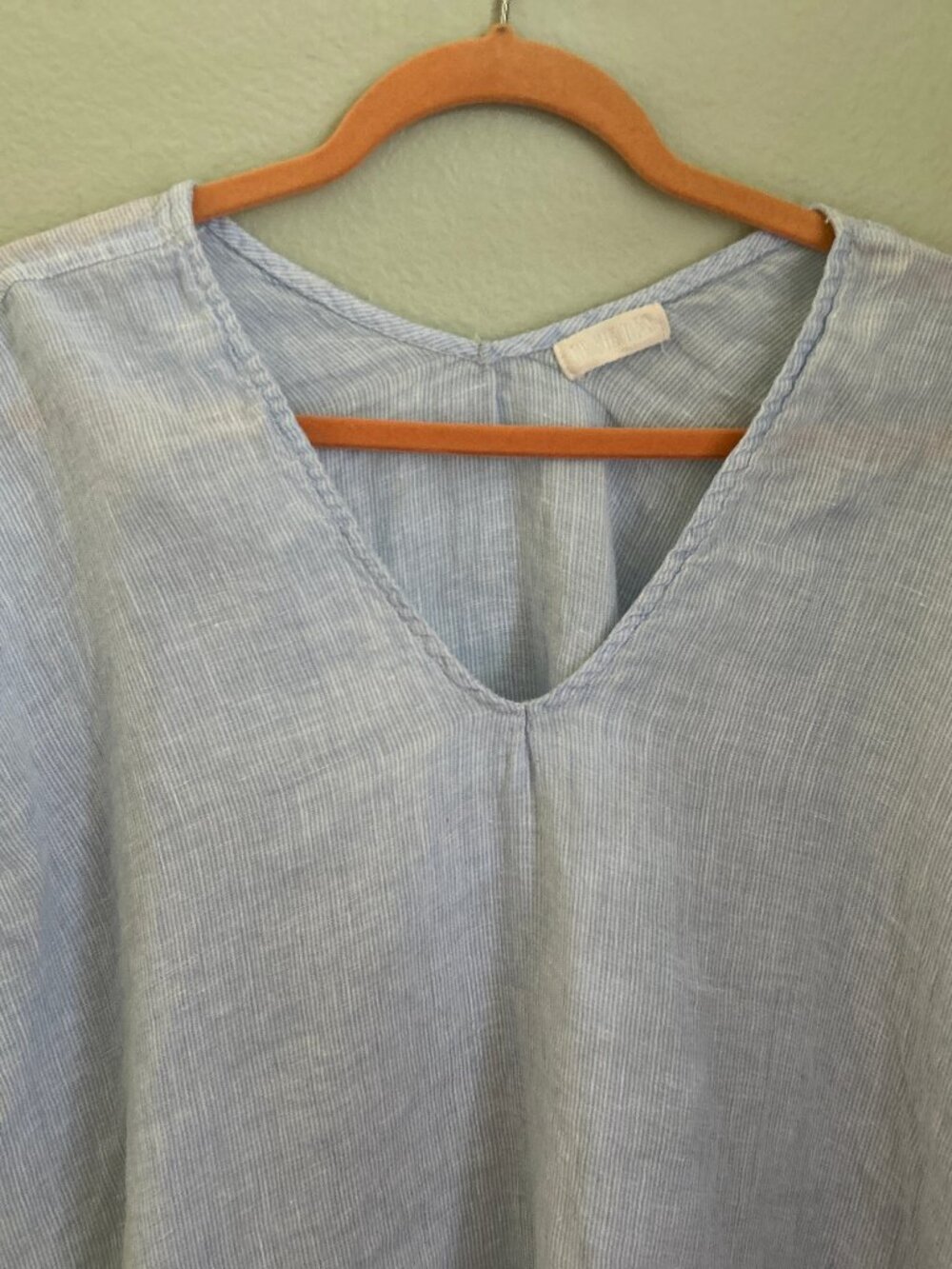 CP SHADES  ~ Blue & White Striped Linen Blouse / Top ~ M - Picture 2 of 7